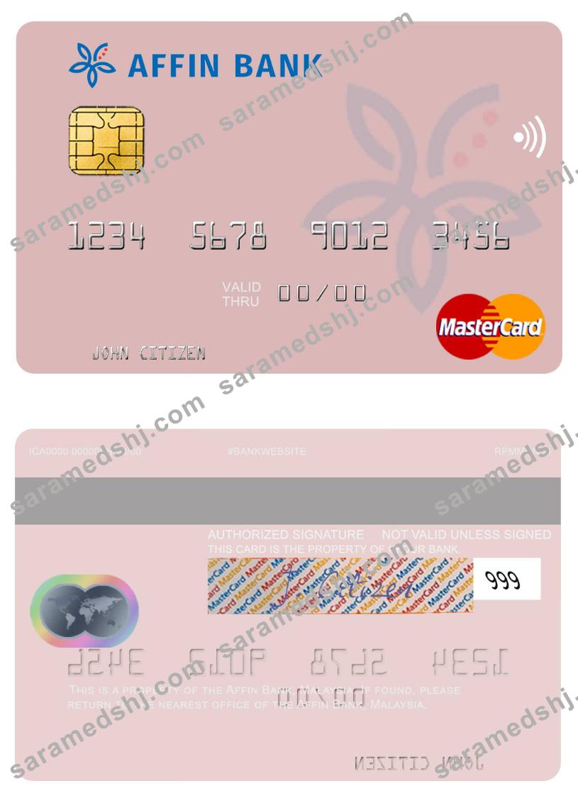 Malaysia Affin Bank mastercard
